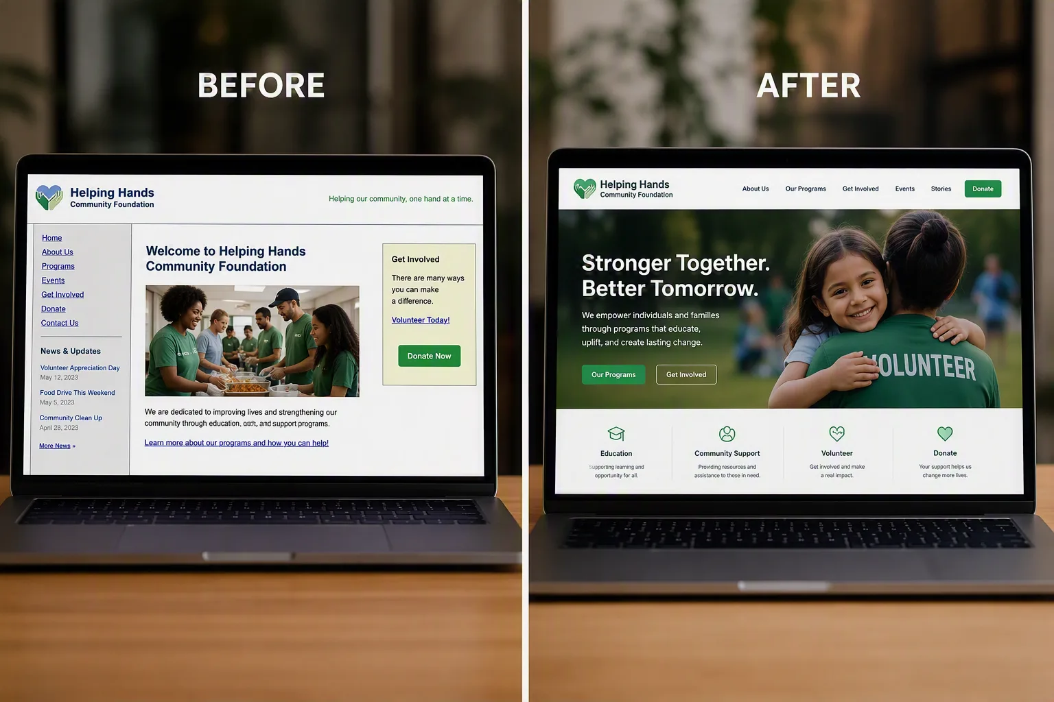 nonprofit website redesign